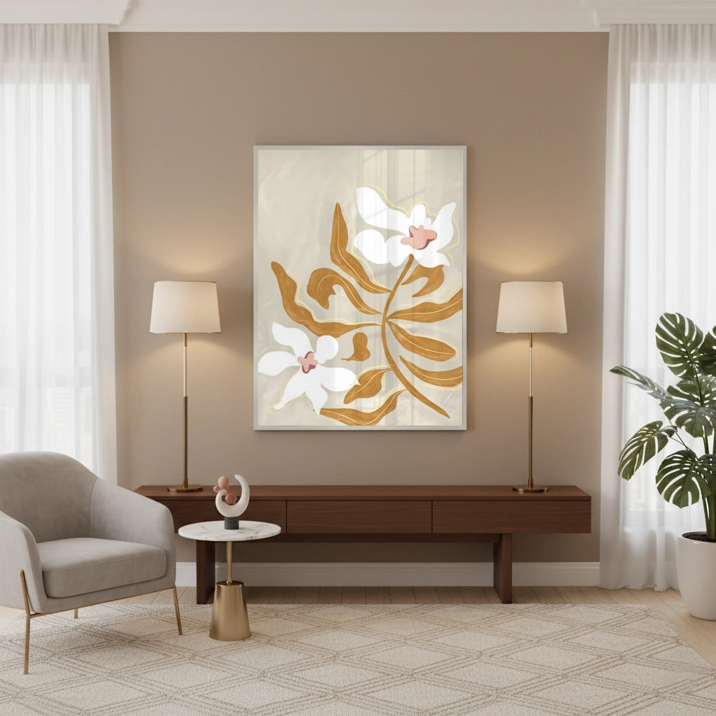 2Neutral Earth Tone Floral - Fine Art