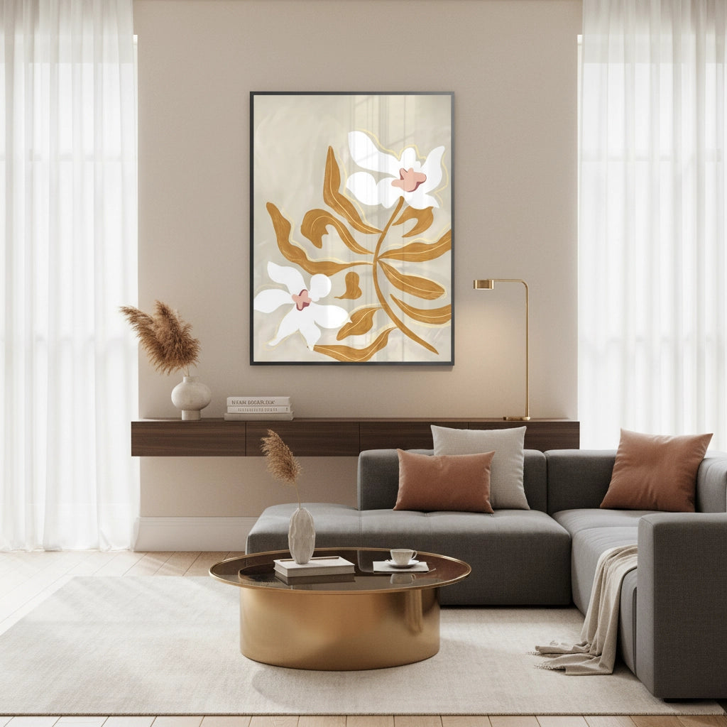 2Neutral Earth Tone Floral - Fine Art