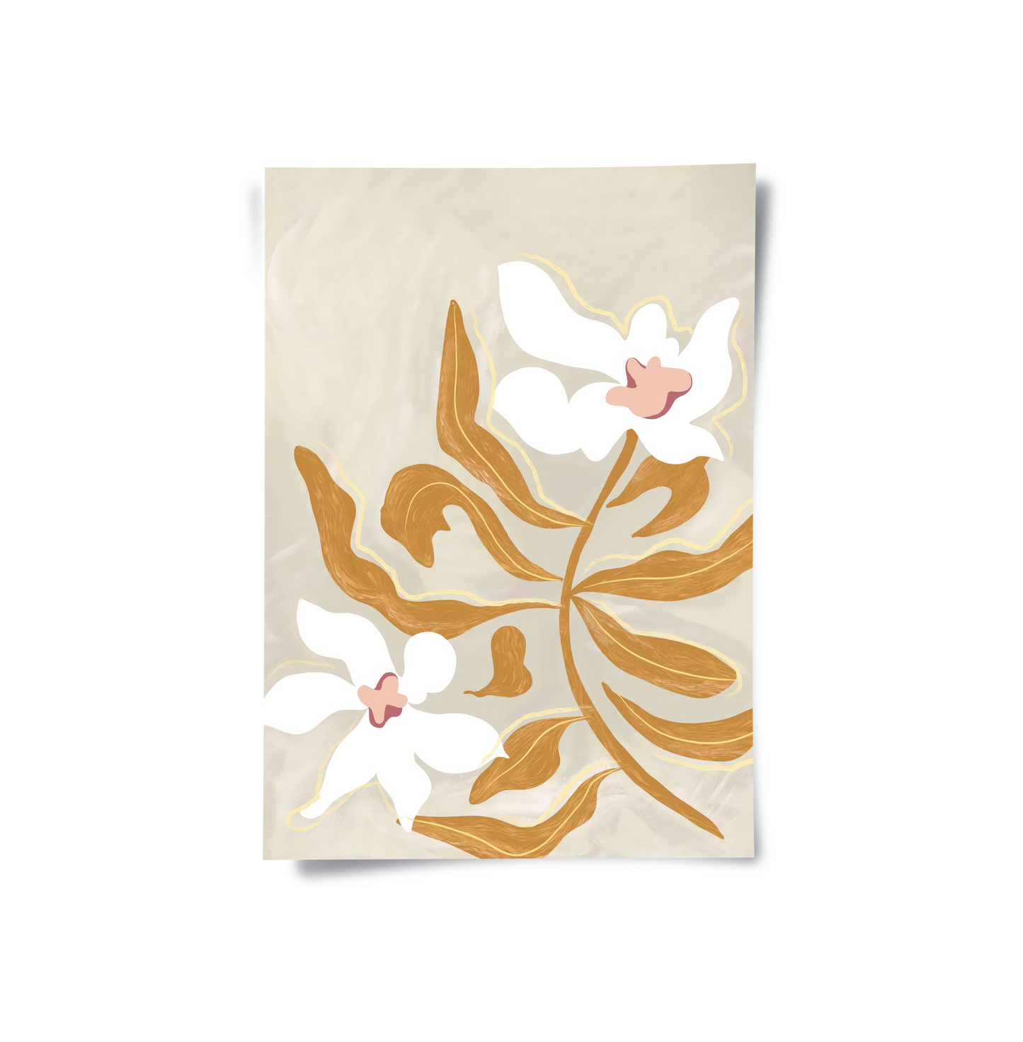 2Neutral Earth Tone Floral - Poster