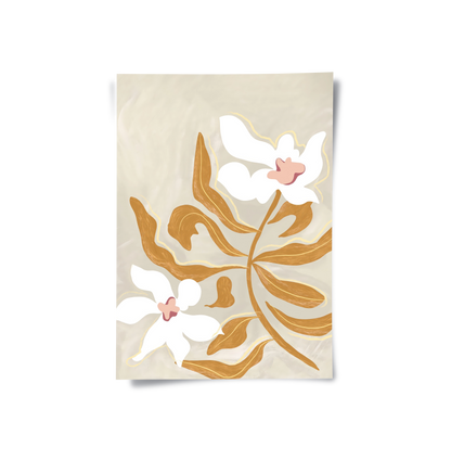 Neutral Earth Tone Floral - Poster