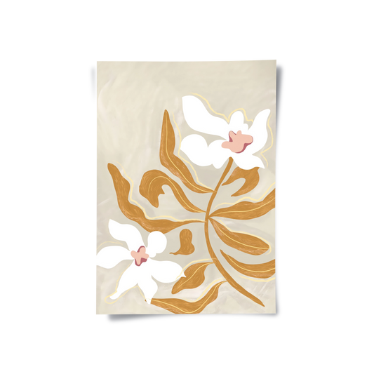 Neutral Earth Tone Floral - Poster