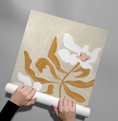 Neutral Earth Tone Floral - Poster