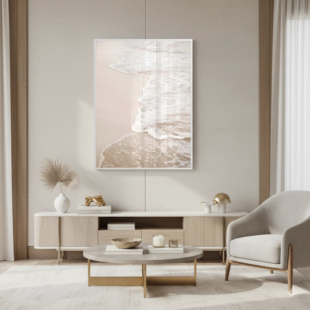 Neutral Ocean Foam - Fine Art - Jasmineart.ae