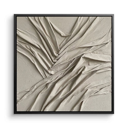 Neutral Plaster Fold Textured Wall Art for Minimalist Dubai Homes