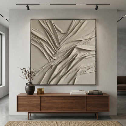 Soft Beige Sculptural Wall Decor for Luxury Abu Dhabi Villas