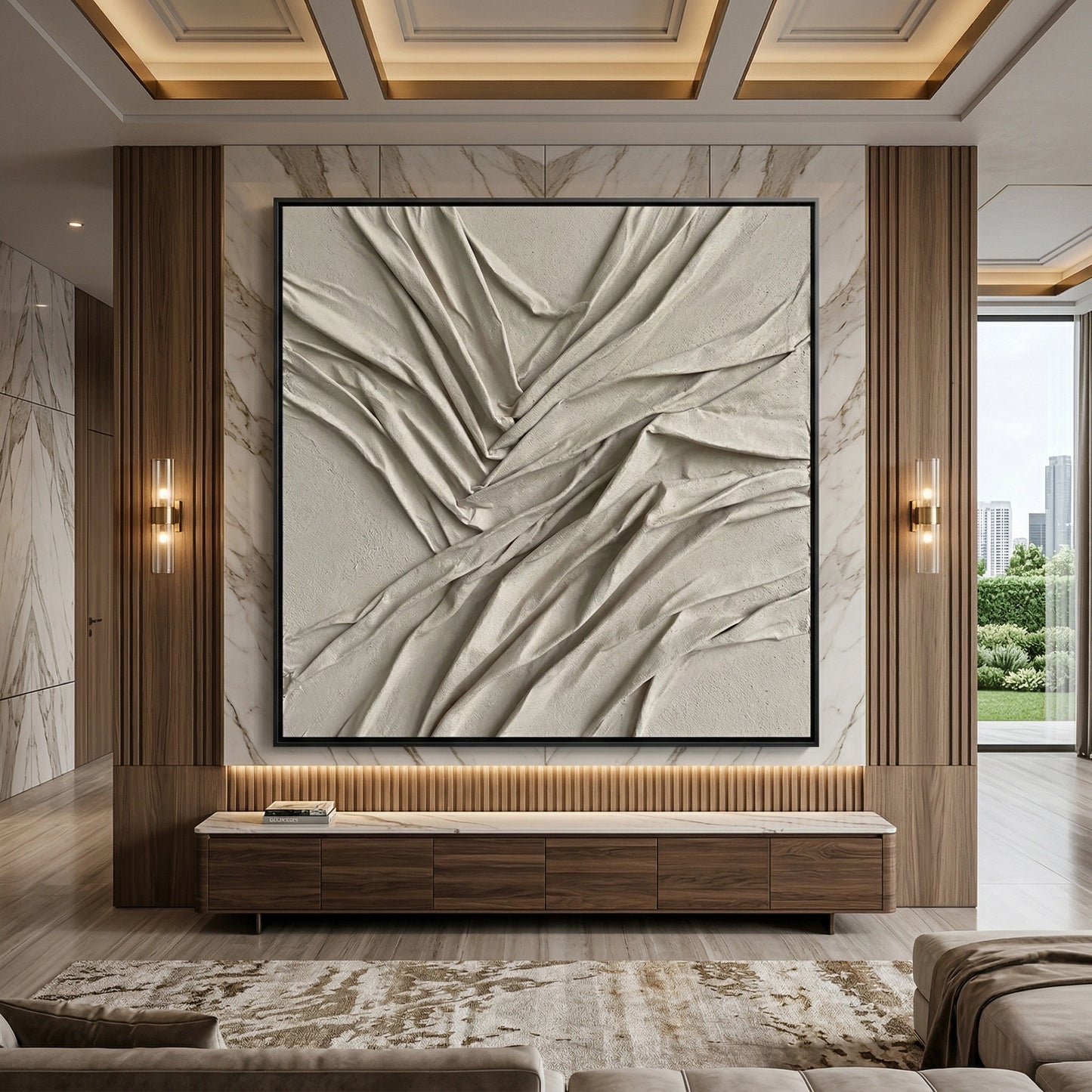 2Contemporary Folded Plaster Texture for High-End Dubai Real Estate