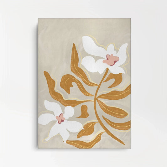 Neutral Earth Tone Floral - Canvas - Jasmineart.ae