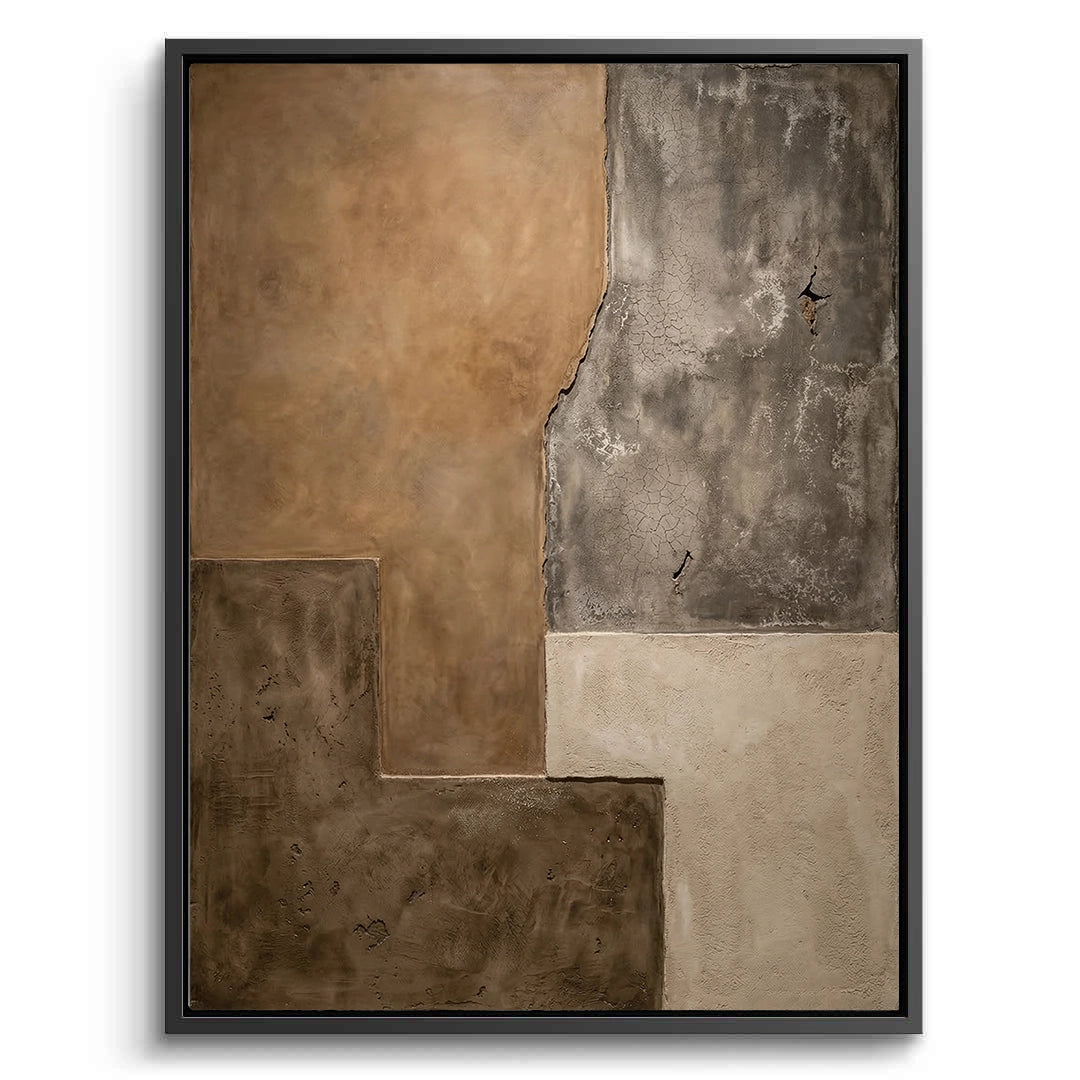 2Ochre Horizon wall art, contemporary earthy abstract painting, luxury UAE home decor