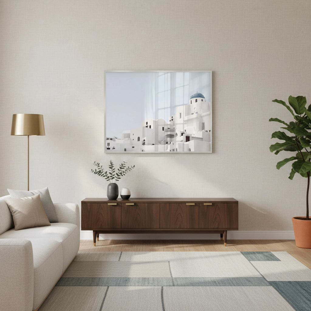 2Oia Santorini White Houses - Fine Art