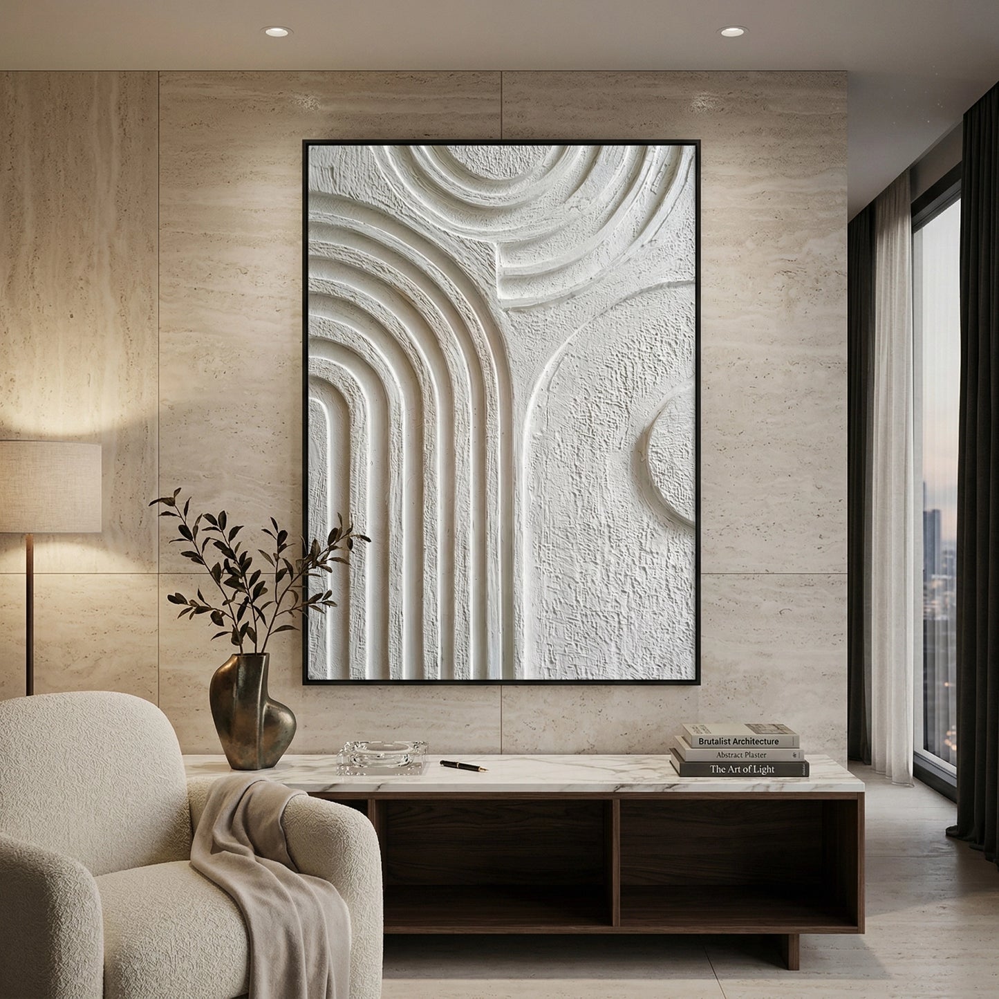 2Modern 'Organic Modern Arches' sideboard with fluted wood details and a matte oak finish, a unique handcrafted furniture piece for high-end UAE interiors.