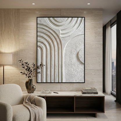 Modern 'Organic Modern Arches' sideboard with fluted wood details and a matte oak finish, a unique handcrafted furniture piece for high-end UAE interiors.