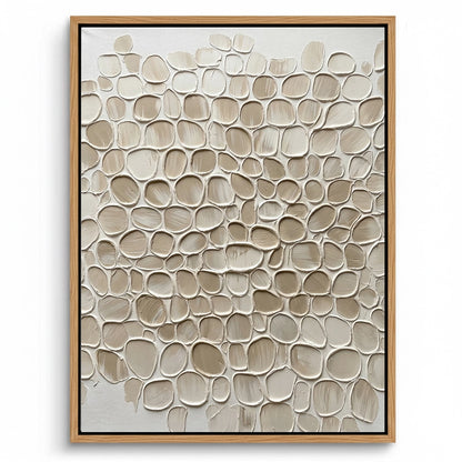 Large-scale 3D 'Oyster Shells' mixed media art featuring real crushed mother-of-pearl textures, a stunning coastal statement for a luxury Dubai villa.