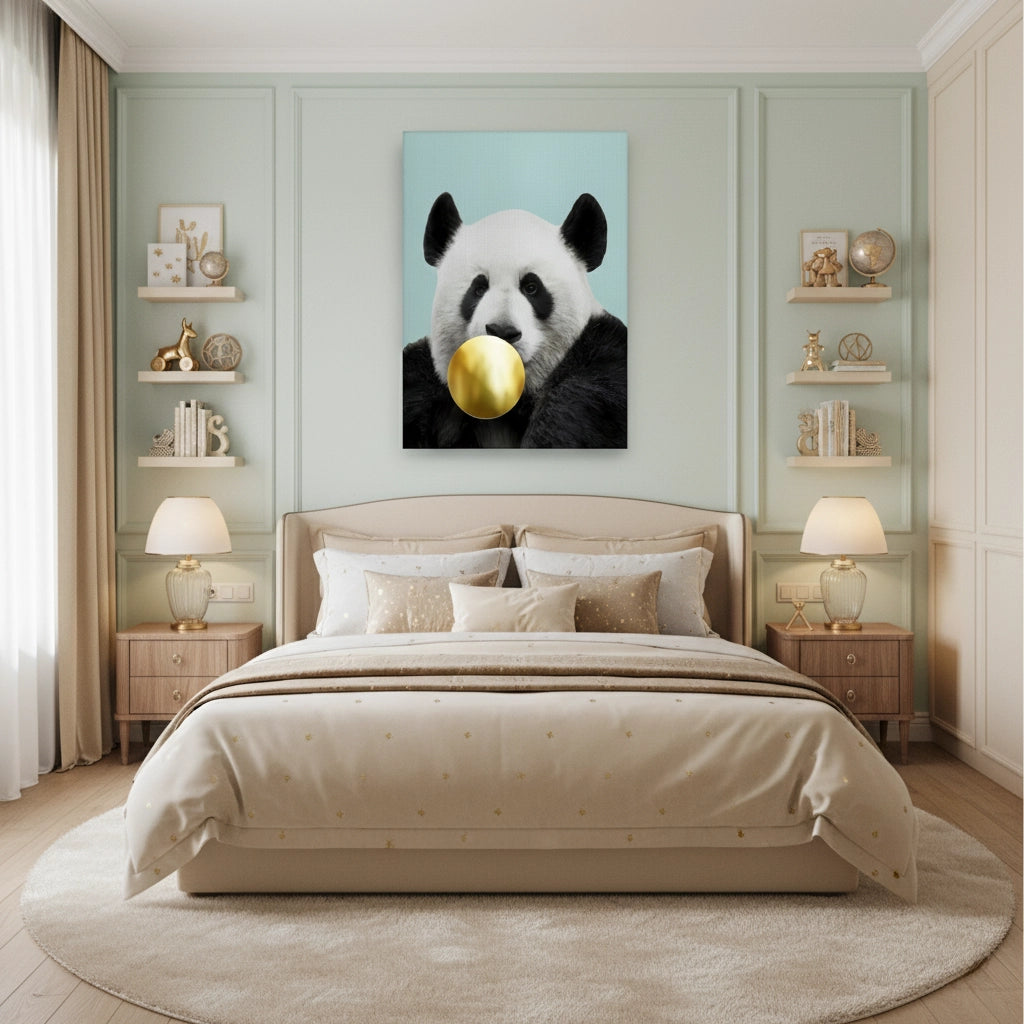 Panda Bubble Gum - Canvas - Jasmineart.ae
