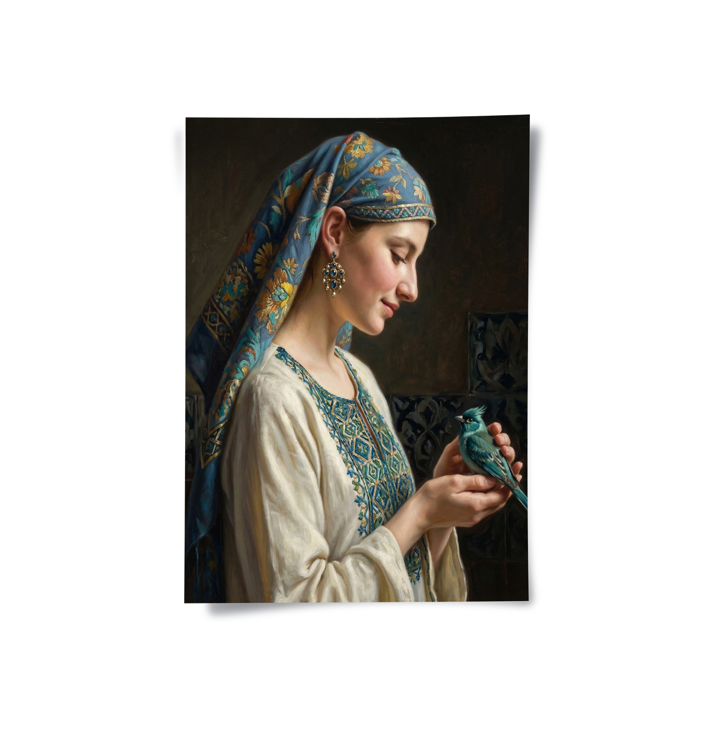 2Woman with Azure Bird - Poster