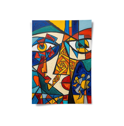 Abstract Cubist Portrait - Poster