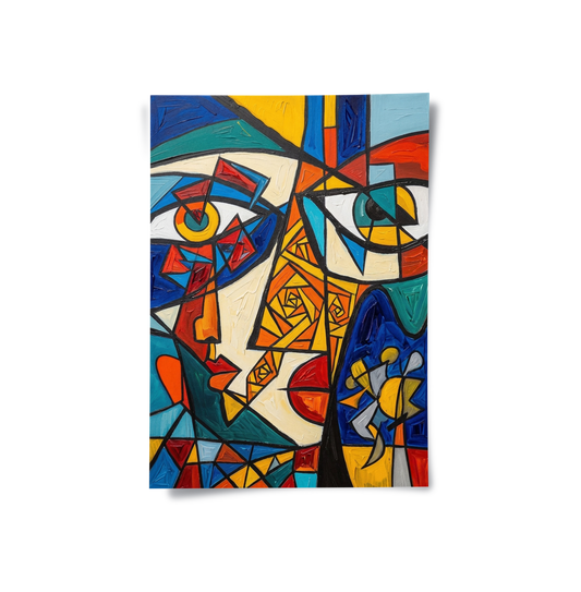 Abstract Cubist Portrait - Poster