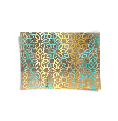 Gold Teal Pattern - Poster