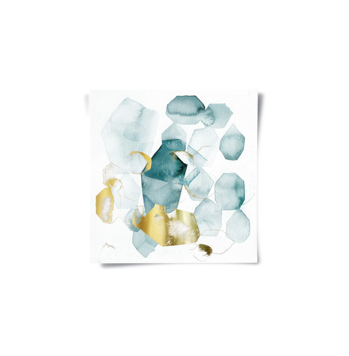 2Teal Gold Abstract - Poster