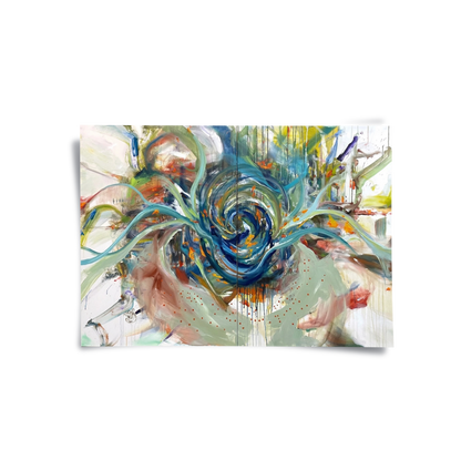 Teal Motion Abstract - Poster