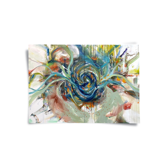 Teal Motion Abstract - Poster