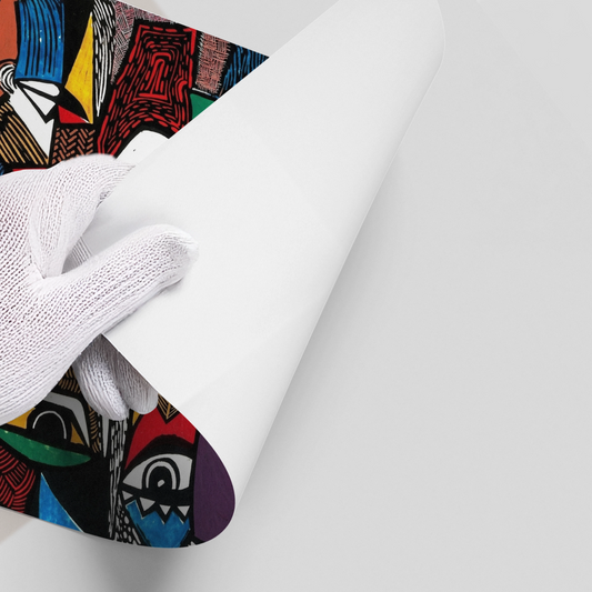 Cubist Tribal Faces - Poster