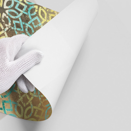 Gold Teal Pattern - Poster