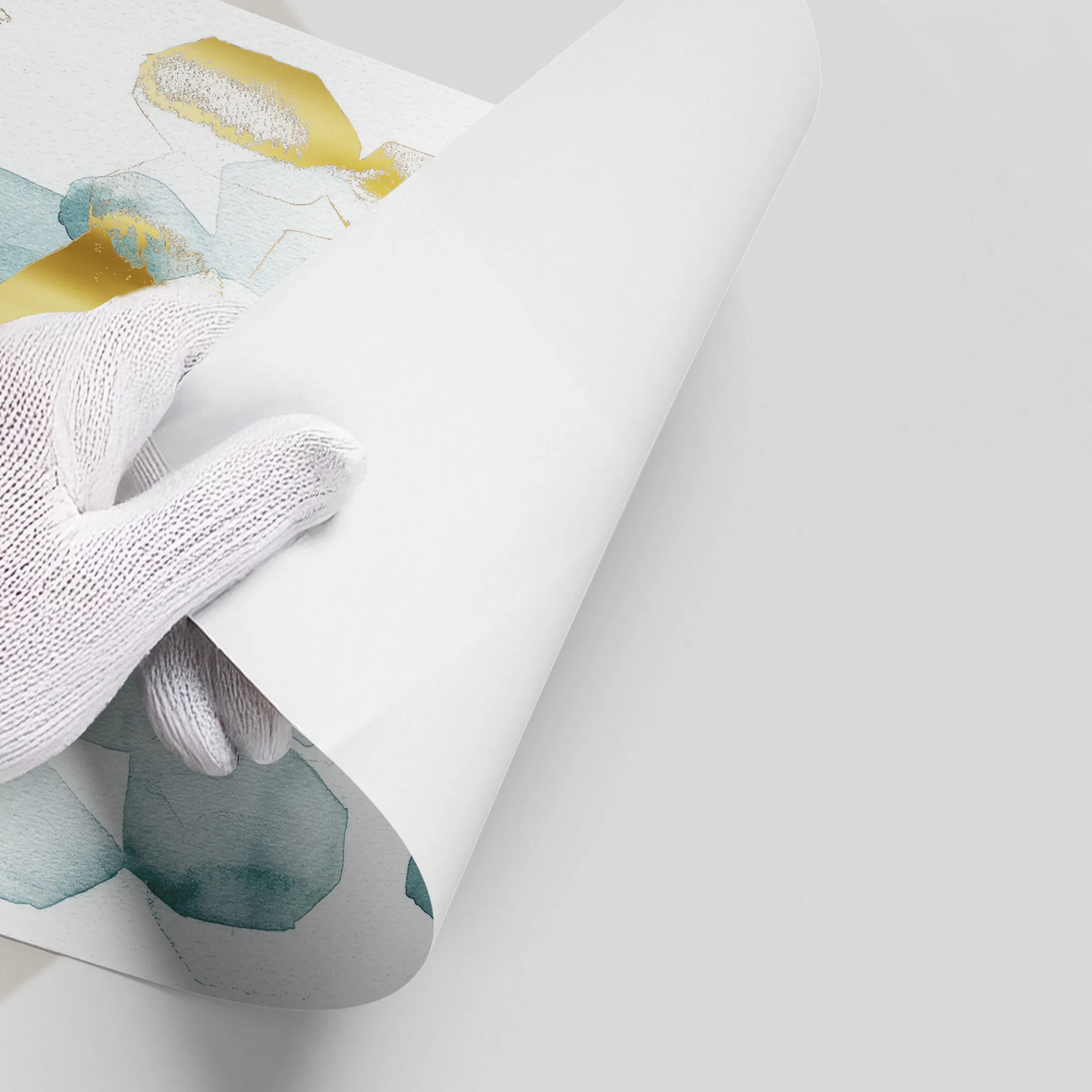 2Teal Gold Abstract - Poster