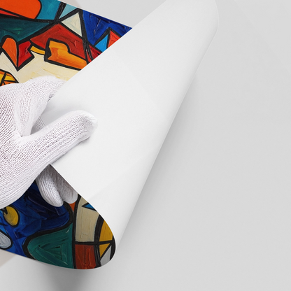 Abstract Cubist Portrait - Poster