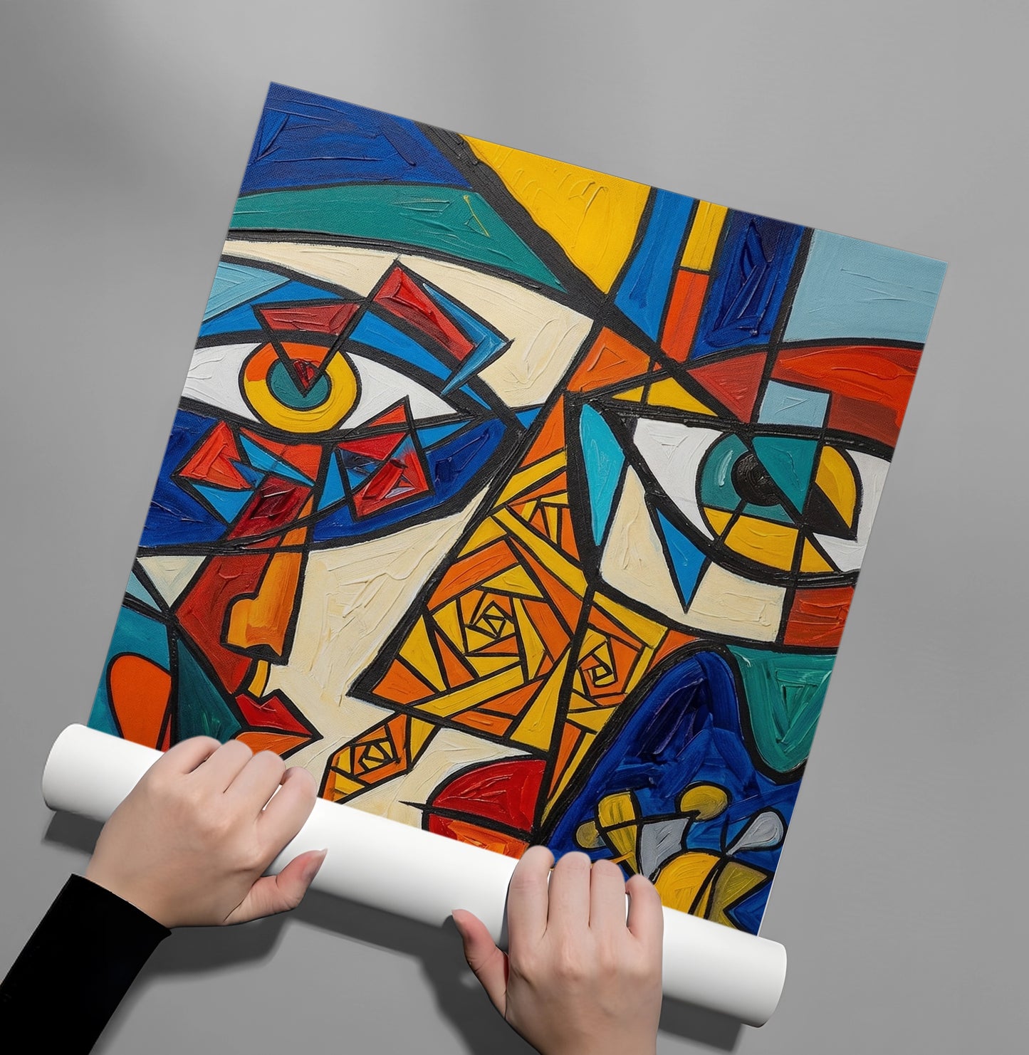 2Abstract Cubist Portrait - Poster