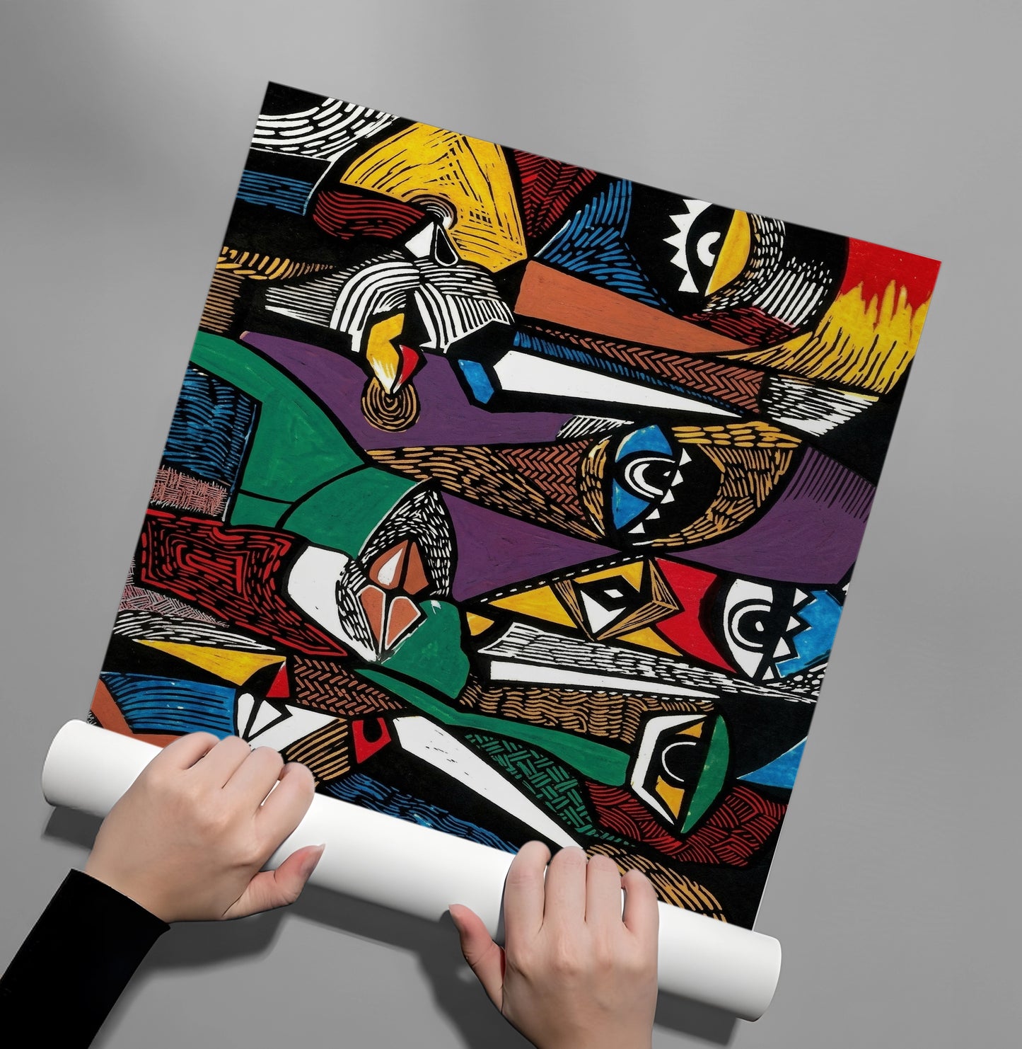 2Cubist Tribal Faces - Poster