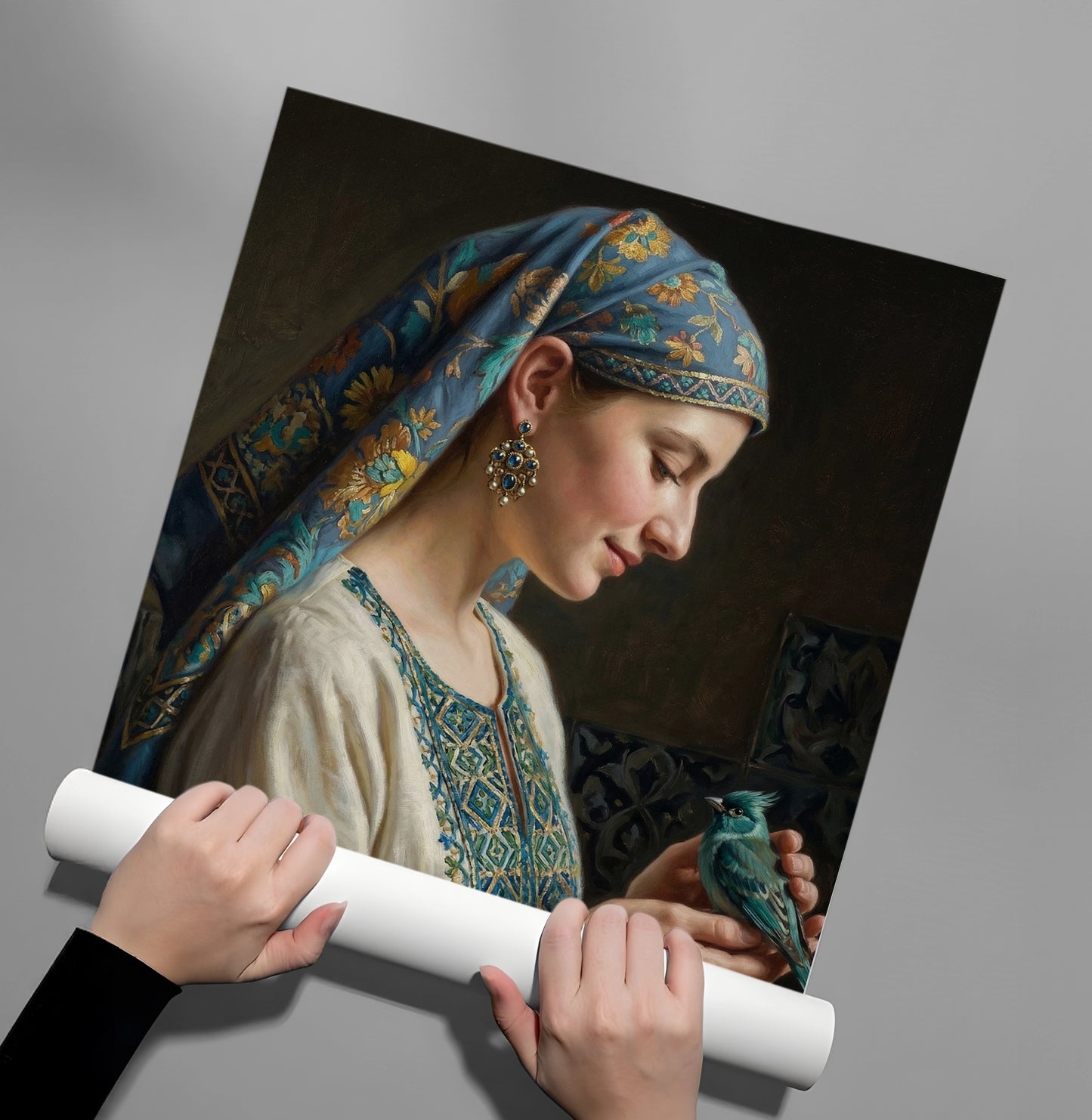 2Woman with Azure Bird - Poster