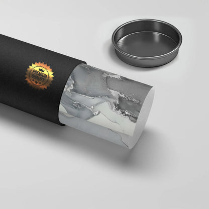 Abstract grey and white art print rolled in a black premium quality mailing tube