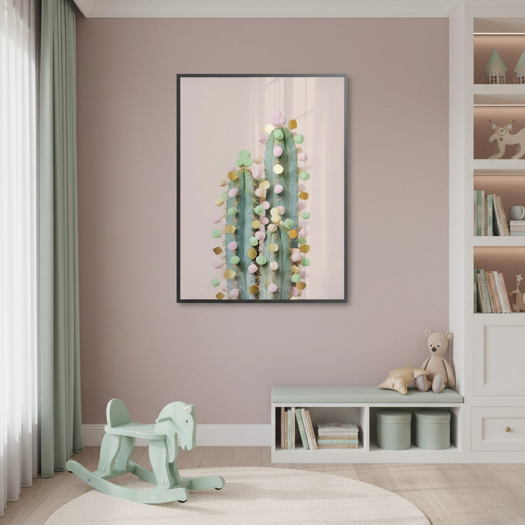 Pastel Cactus - Fine Art - Jasmineart.ae
