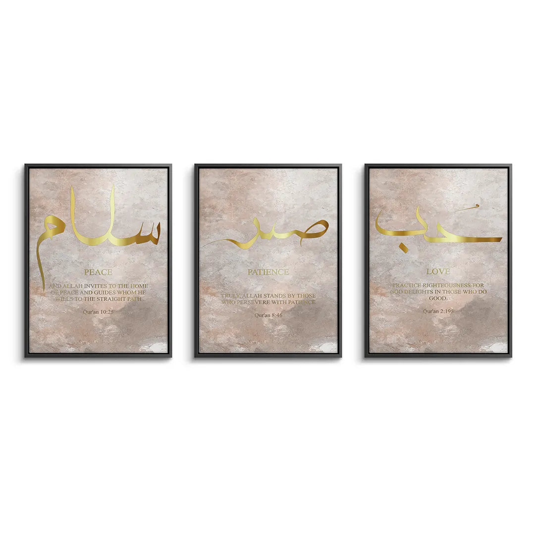 2Peace, Patience, Love Set of 3 - Canvas