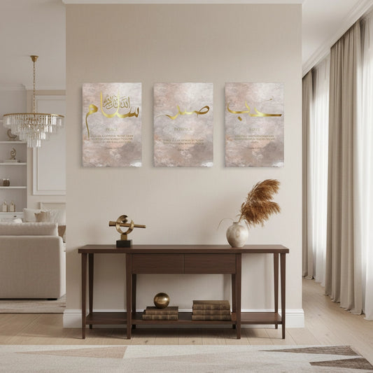 Peace, Patience, Love Set of 3 - Canvas