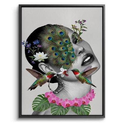 Peacock Mask Woman - Canvas