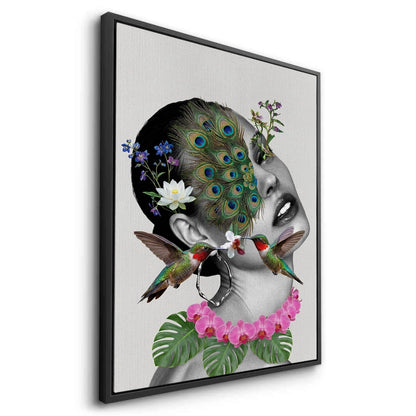 Peacock Mask Woman - Canvas