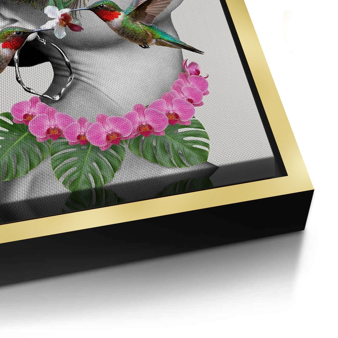 2Peacock Mask Woman - Canvas