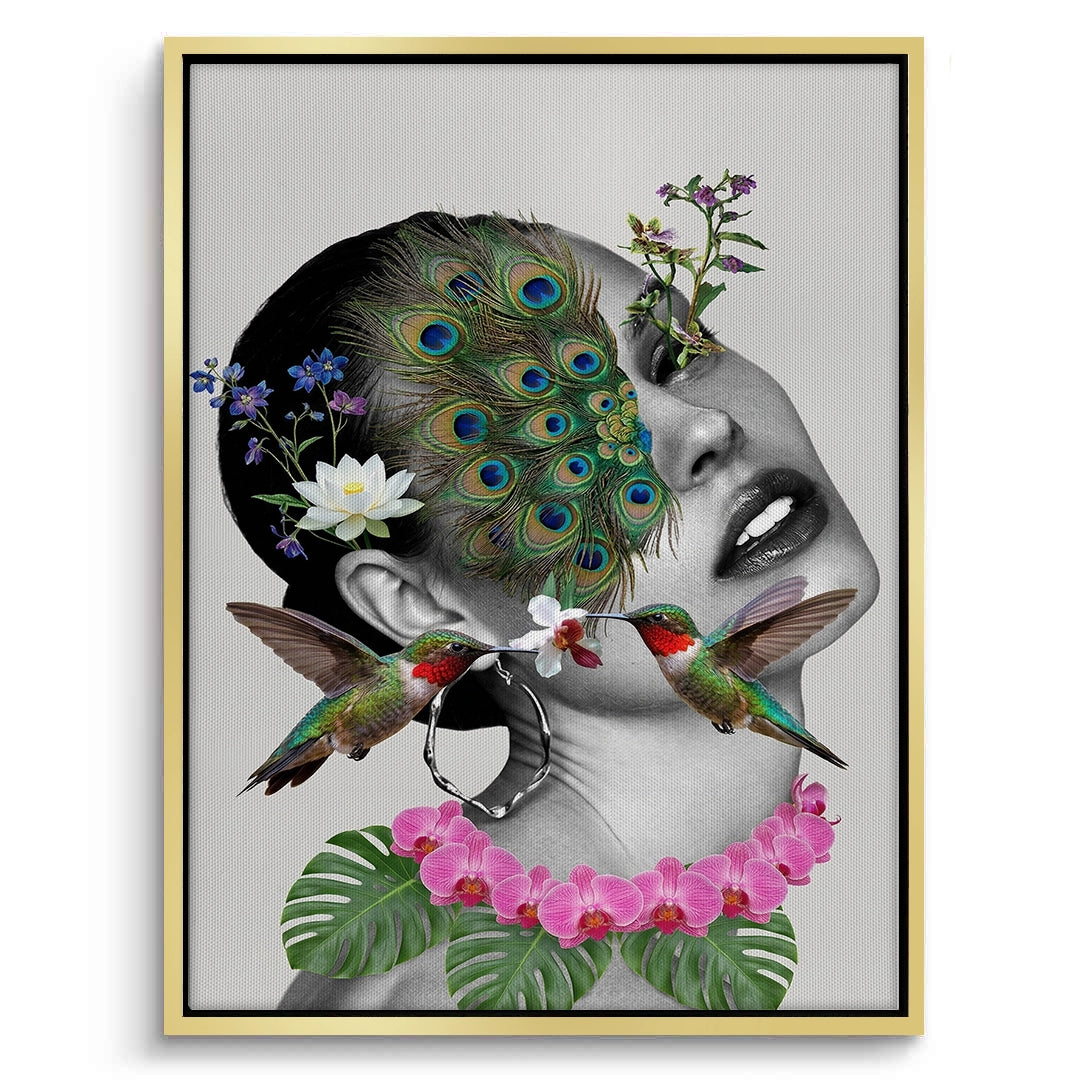 2Peacock Mask Woman - Canvas