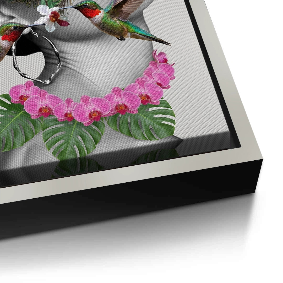 2Peacock Mask Woman - Canvas