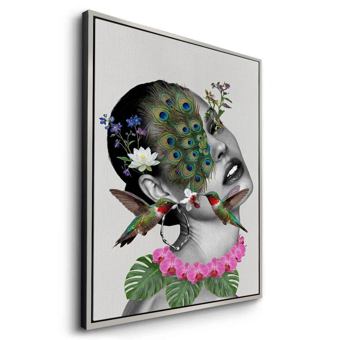 2Peacock Mask Woman - Canvas