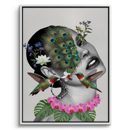 Peacock Mask Woman - Canvas