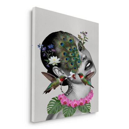 Peacock Mask Woman - Canvas