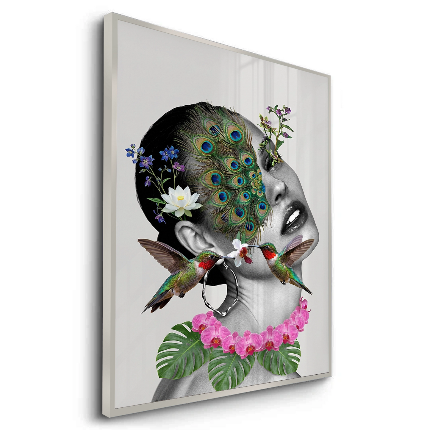 2Peacock Mask Woman - Fine Art