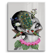 Peacock Mask Woman - Fine Art