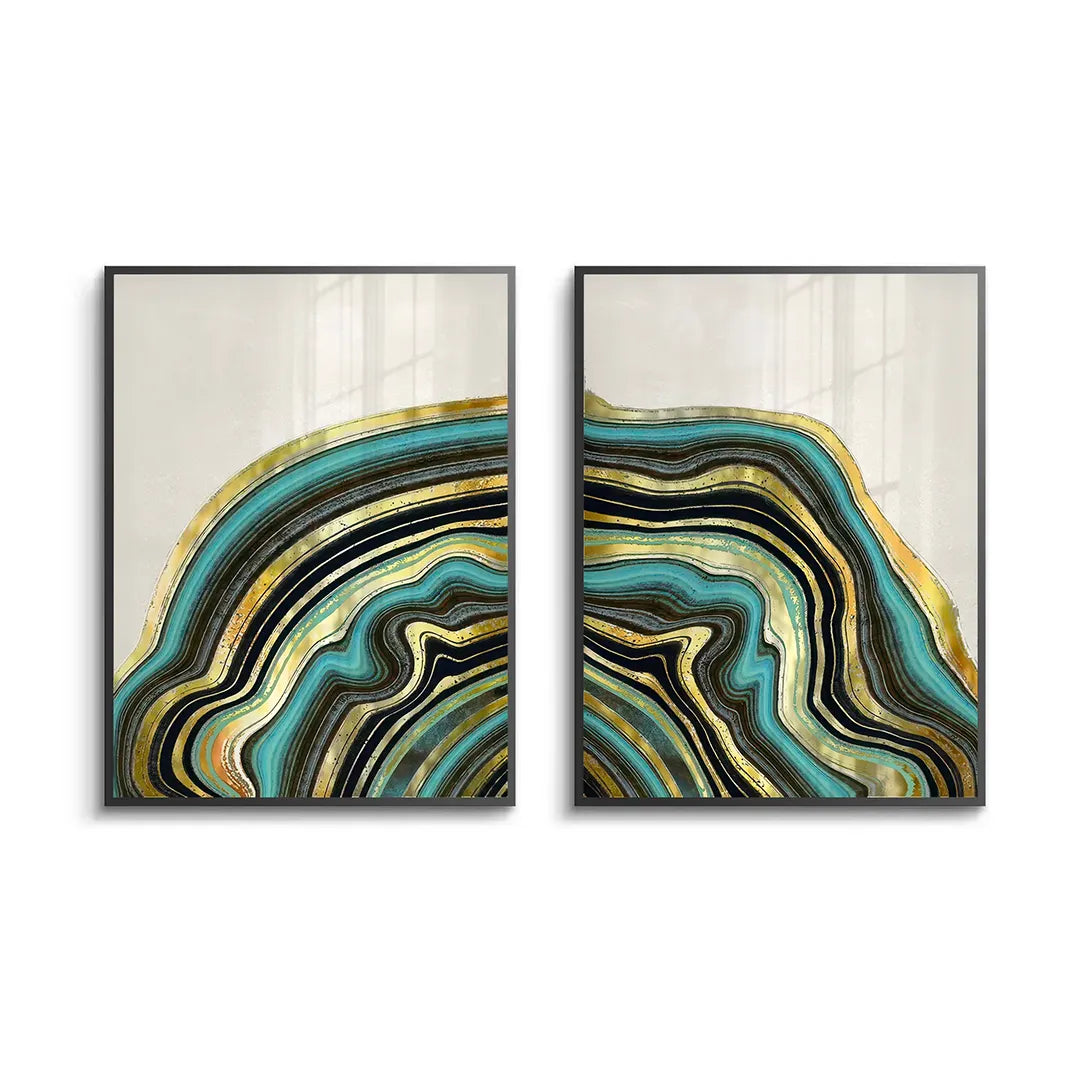 Peacock Vein Set of 2 - Fine Art - Jasmineart.ae