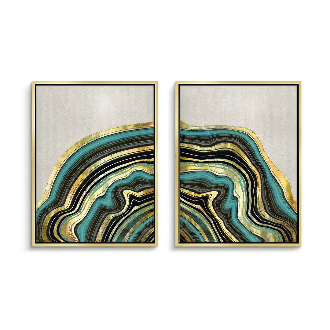 Peacock Vein Set of 2 - Canvas - Jasmineart.ae