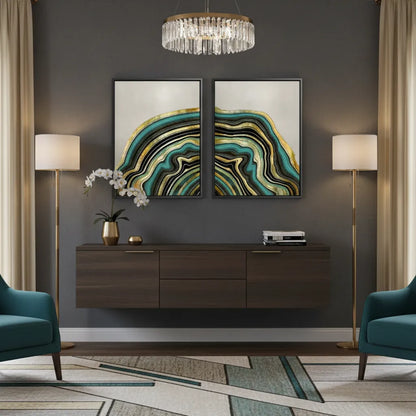 Peacock Vein Set of 2 - Canvas