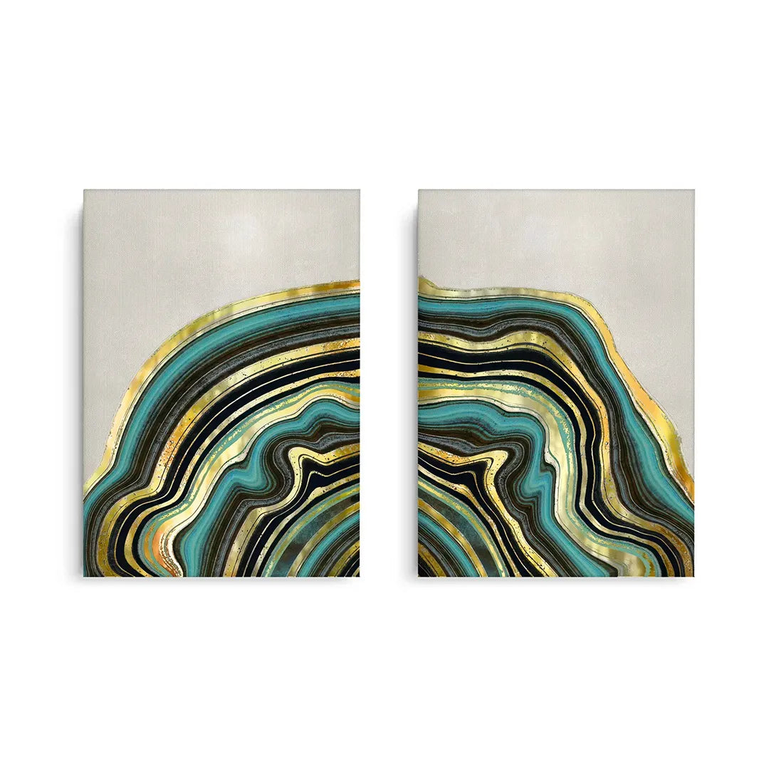 Peacock Vein Set of 2 - Canvas - Jasmineart.ae
