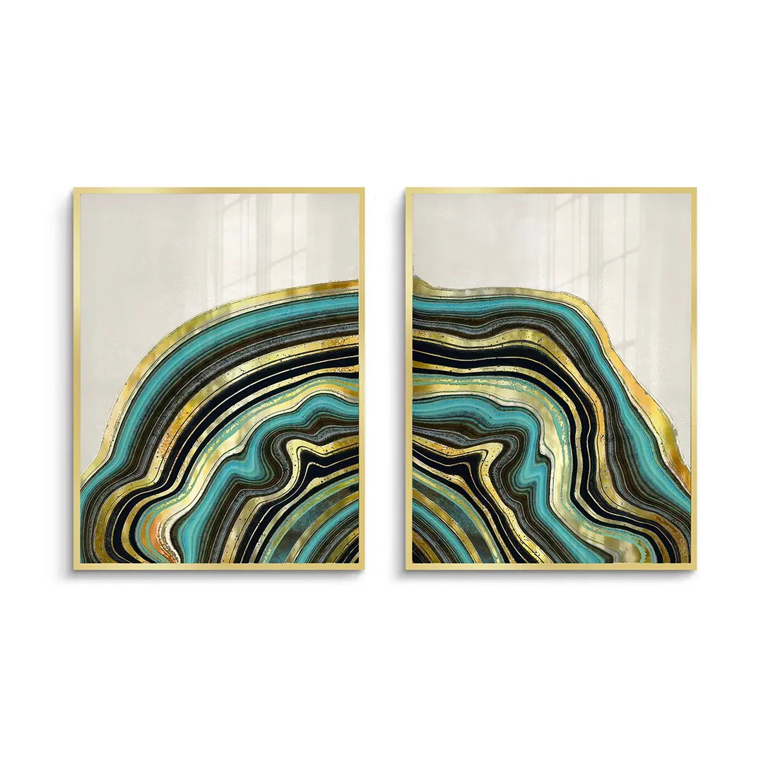 Peacock Vein Set of 2 - Fine Art - Jasmineart.ae